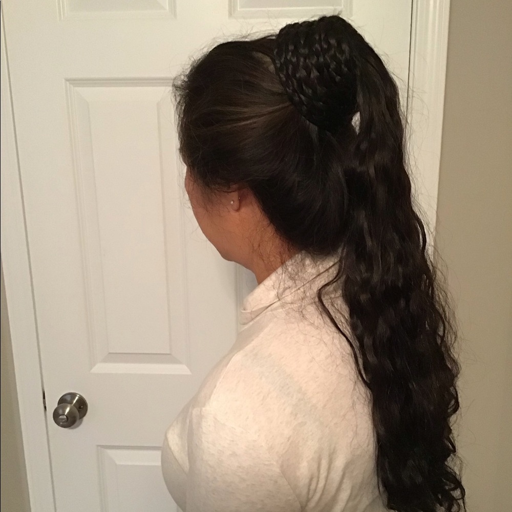 NWOT Black Braided/Pony Tail Hair Piece